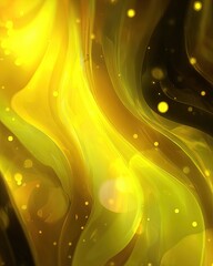 Abstract Liquid Design In Bright Yellow And Green Colors