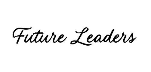 Handwritten inscription “Future Leaders” in black ink calligraphy, transparent background
