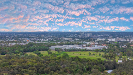 Obraz premium Wentworth Point a suburb in western Sydney newly built residential high rise apartments area on Parramatta River Sydney NSW Australia