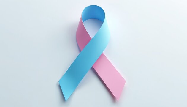 Symbol of hope blue and pink ribbon. Represents courage strength faith support solidarity charity awareness love and fighting disease. Cancer awareness symbol.