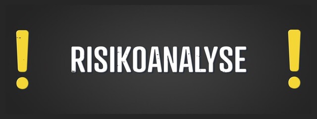 Risikoanalyse (Risk analysis) - A blackboard illustration with white text.