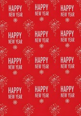 Seamless Red Happy New Year Pattern Background