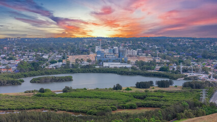 Wentworth Point a suburb in western Sydney newly built residential high rise apartments area on Parramatta River Sydney NSW Australia