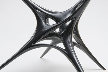 Abstract Black Geometric Sculpture