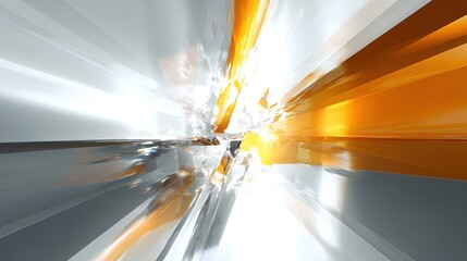 Abstract Orange And White Explosion Design