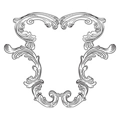 Vector engraved frame ornate baroque illustration