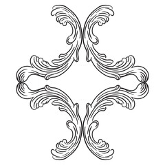 Vector engraved frame ornate baroque isolated illustration