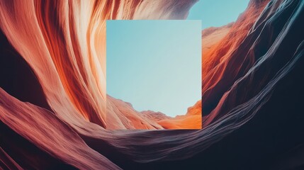 A canyon with a blue sky in the background