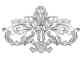 Engraved frame beautiful ornate baroque vector illustration