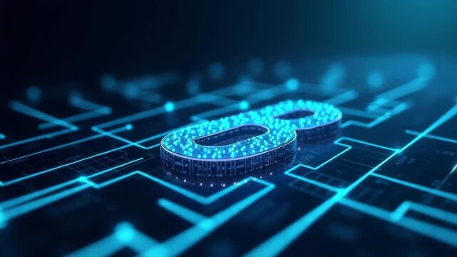 An engaging illustration of blockchain data integration for business, employing leading lines to guide the viewers eye while presenting ample copy space.