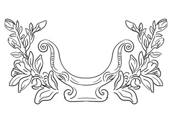 Symmetric hand drawing baroque frame vector artwork