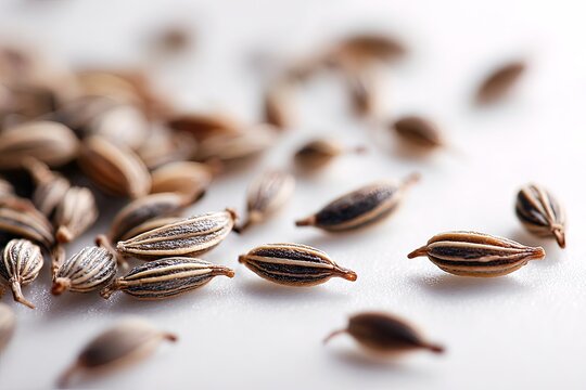 Closeup Of Scattered Cumin Seeds