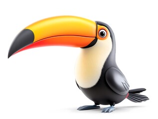 Naklejka premium Colorful 3D Cartoon Toucan