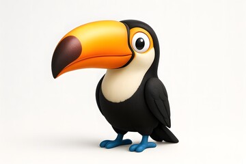 Naklejka premium Colorful 3D Cartoon Toucan