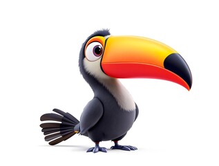 Naklejka premium Colorful 3D Cartoon Toucan