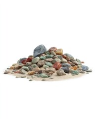 Pile Of Multicolored Rocks On Sand