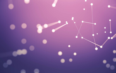 Abstract background. Molecules technology with polygonal shapes, connecting dots and lines. Connection structure. Big data visualization.