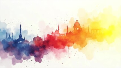 An abstract representation of governance in a zero trust model, utilizing watercolor techniques and a dynamic composition allowing extensive copy space for outreach or advertising.