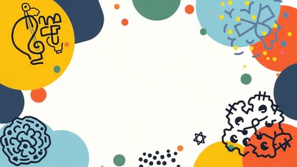 An abstract representation of tax preparation concepts using geometric shapes and vibrant colors, designed to leave ample copy space for advertisements or brands.