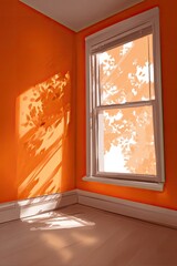 Orange Room Sunlight Through Window