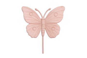 Pink butterfly clay ornament with transparent background