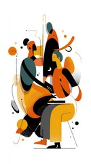 Abstract Colorful People Group Illustration
