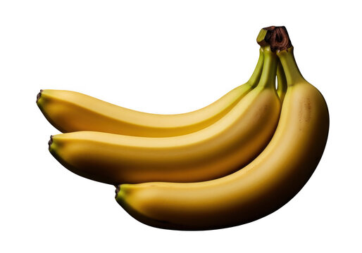 A bunch of ripe yellow bananas isolated on transparent background, ready to be enjoyed as a snack. Bunch of ripe yellow bananas against a fresh healthy fruit photography illustration - Powered by Adobe