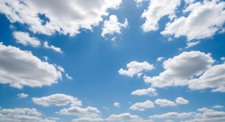 Blue sky with white clouds atmosphere during the day