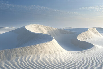 Fine powdery sand dunes forming sharp, knife-like crests
