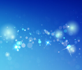 Blue Vector Bokeh Background With Sparkles For Ecommerce Holiday Sale