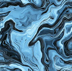 Blue and Gold Metallic Water Wave Pattern