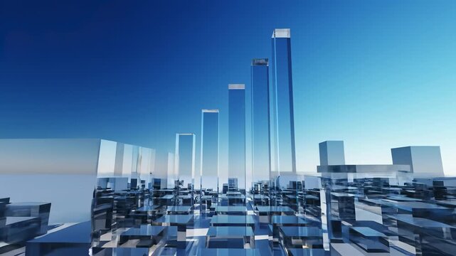 Majestic cityscapes with towering skyscrapers, modern glass blocks, and sleek architecture basking in warm sunlight, evoking concepts of technological advancement, forward thinking.