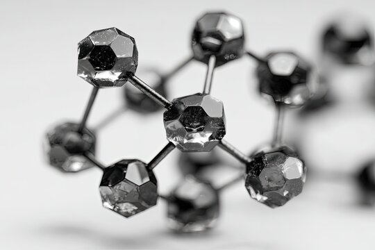 Abstract Molecular Structure In Gray Scale