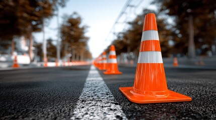 Road Work Ahead: Orange Traffic Cone Safety and Construction