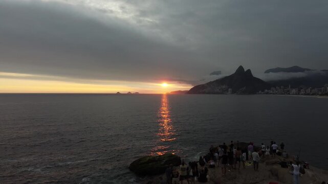 Sunset at Arpoador Beach, Rio de Janeiro, Brazil