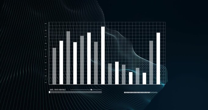 Bar chart animating through data after slider drag, bars changing height and fills to show trends