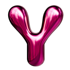 Letter Y Glossy Metallic Curved Accent