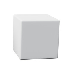 3d Cube White color, Abstract realistic rendering of 3d geometry shape object element