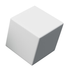 3d Cube White color, Abstract realistic rendering of 3d geometry shape object element