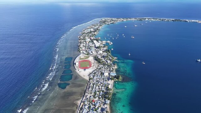 Aerial View of Majuro Atoll in the Marshall Islands