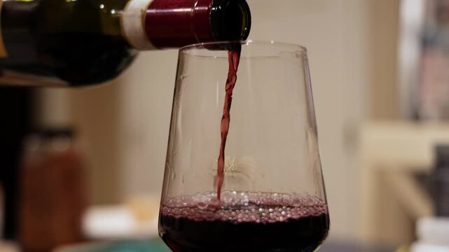 Red Wine Being Poured Slow Motion
