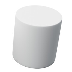 3d Cylinder or Tube White color, Abstract realistic rendering of 3d geometry shape object element