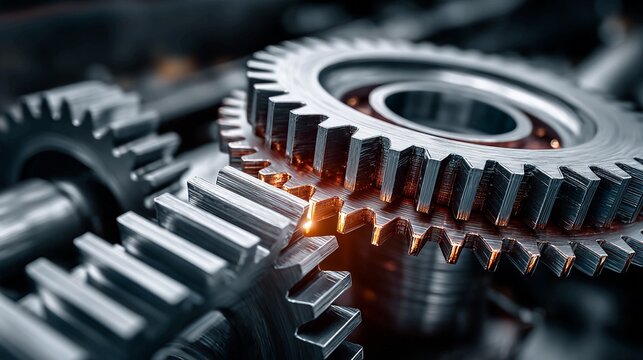 close up of a gear wheels