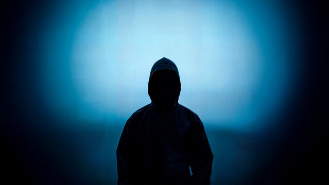 hoodie mysterious silhouette dark mystery fear scary light spotlight