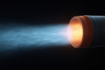 Illuminating action with a flashlight dark environment photography focused viewpoint light concept for creative imagery