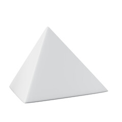 3d 3 Side Pyramid White color, Abstract realistic rendering of 3d geometry shape object element