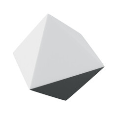 3d Octahedron White color, Abstract realistic rendering of 3d geometry shape object element