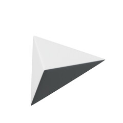 3d 3 Side Pyramid White color, Abstract realistic rendering of 3d geometry shape object element