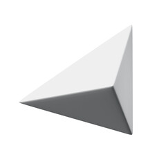 3d 3 Side Pyramid White color, Abstract realistic rendering of 3d geometry shape object element
