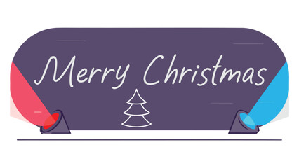 Festive merry christmas greeting with a spotlight effect and a simple christmas tree illustration